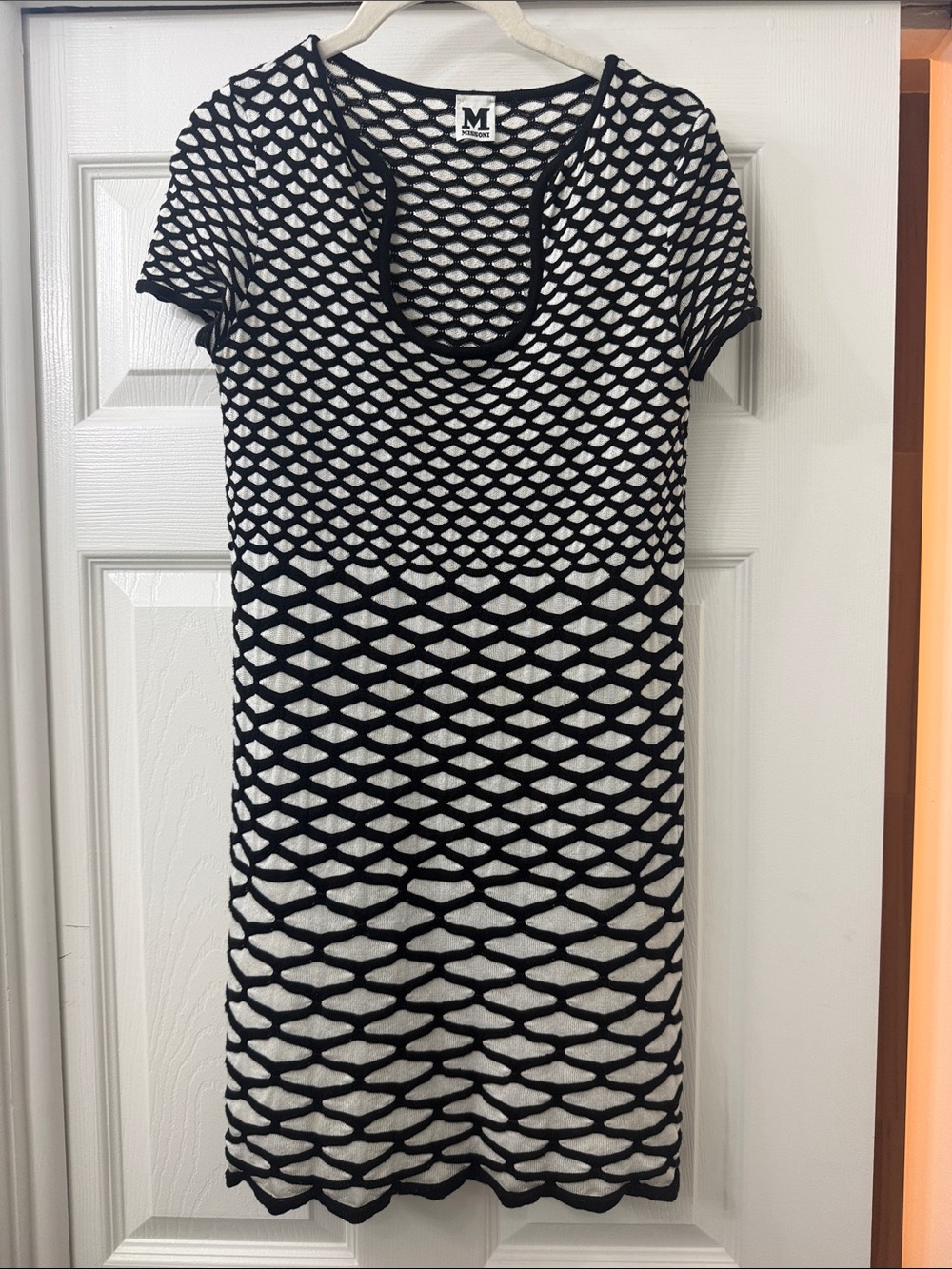 Missoni Black & White Knit Short Sleeve Dress